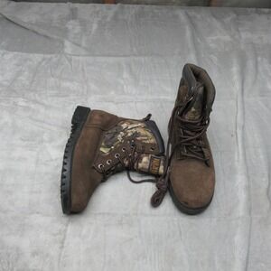 Red Head Kid Boots 2M Brown Camo Suede Leather 600g Insulated Waterproof Outdoor